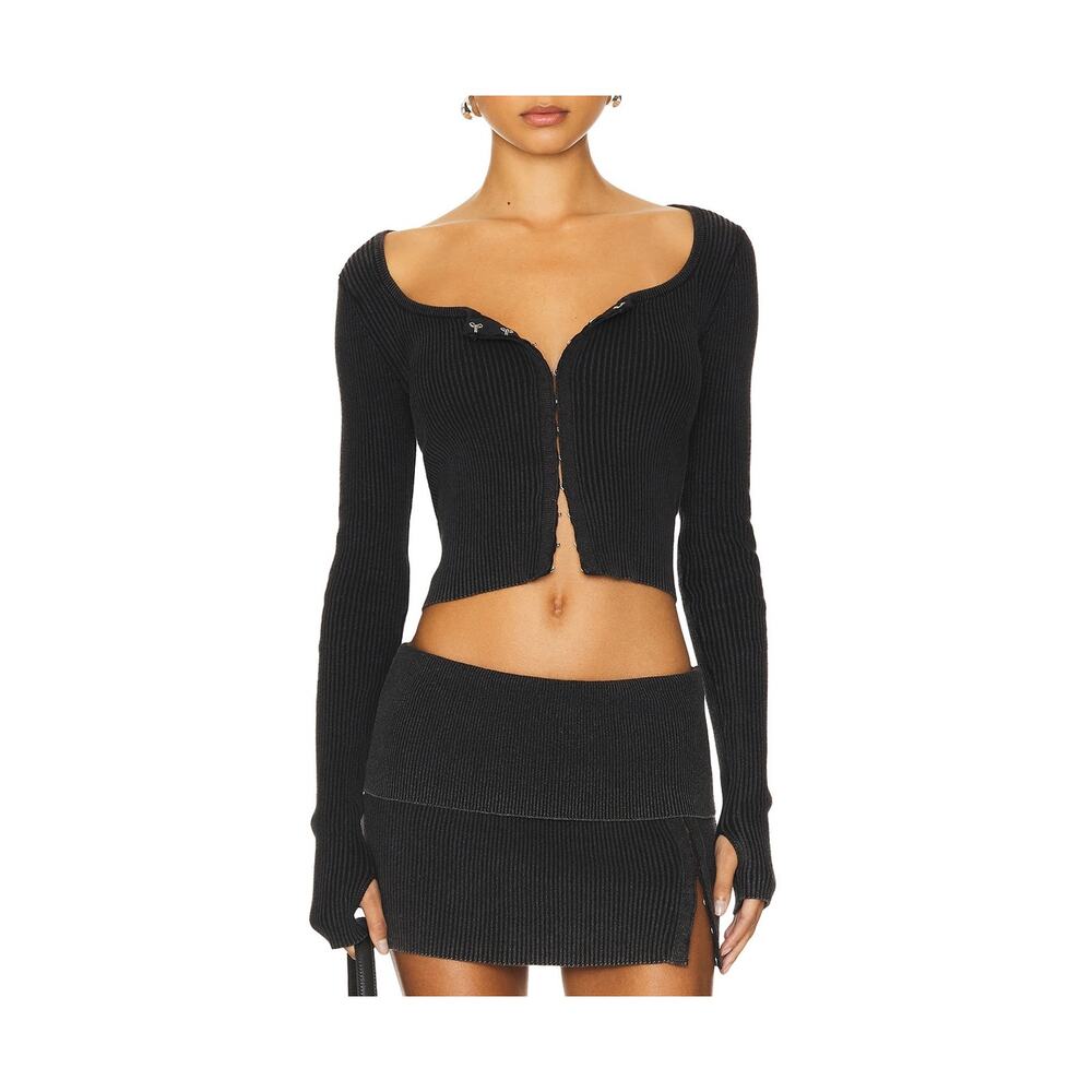 H:Ours 'Manon' Black Cardigan Size S